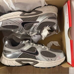 Silver and Black Athletic Sneakers